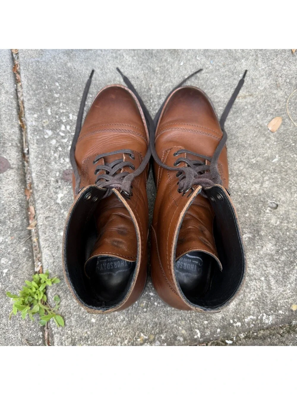 Thursday Boot Co Captain Classic Mens 10 Brandy Brown Leather Cap Toe Lace 20344
